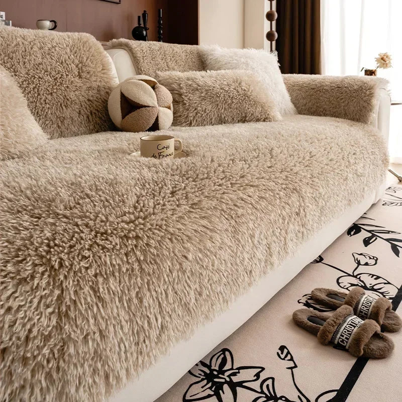 Housse De Canapé En Peluche Douce — Confort Absolu Et Style Élégant