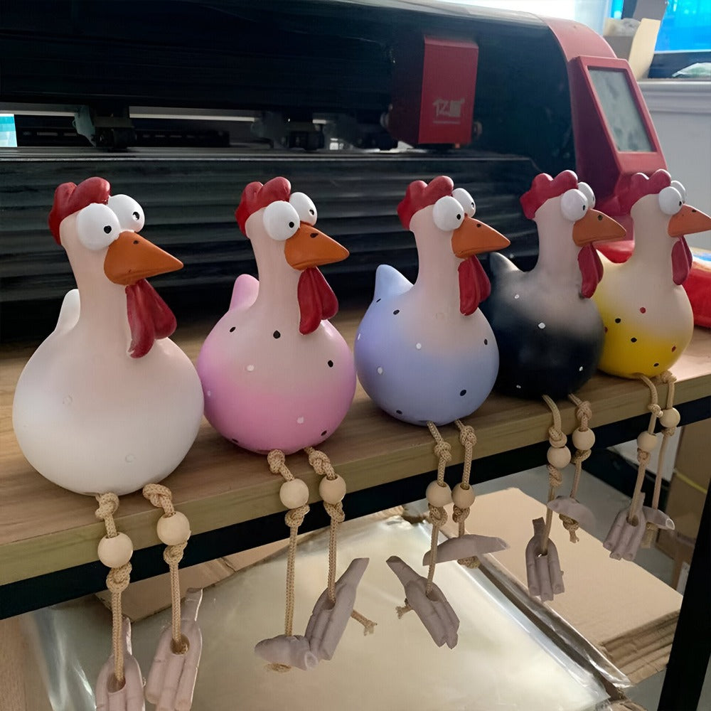 ビッグ・アイド・ルースター像 - オリジナル装飾と楽しいディテール