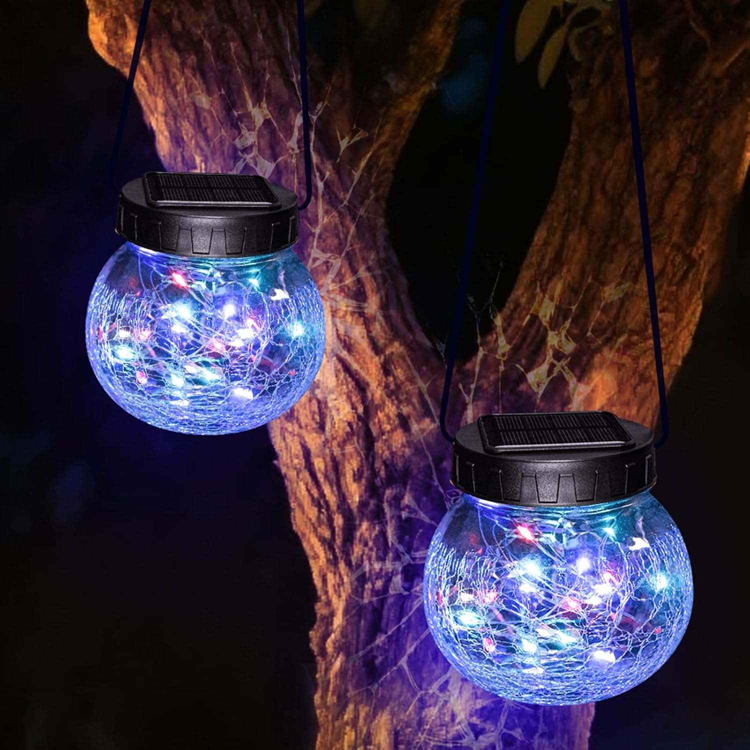 Solelskende Hængende Lanterne — Elegance i Sprukket Glas