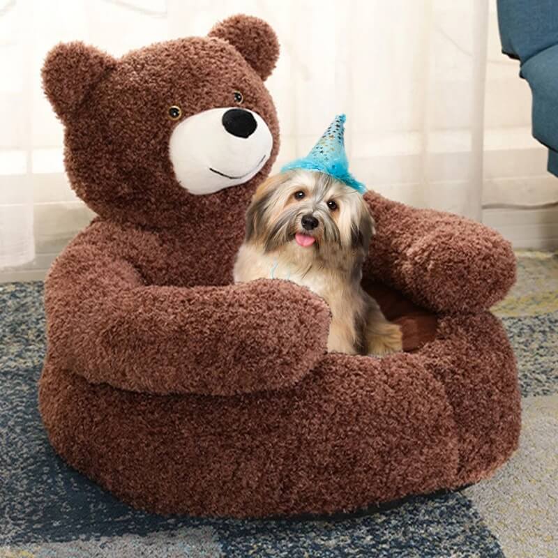 クマの形をしたペット用ベッド — 快適でオリジナルな