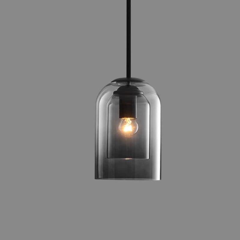 Lampe Suspendue Vintage En Verre – Double Finition Métallisée