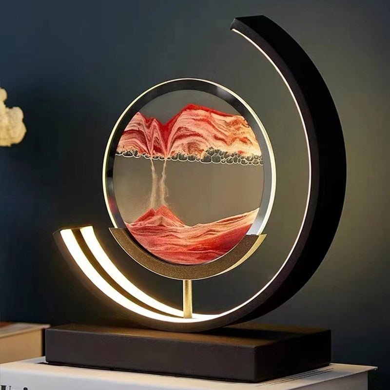 Lampa s pieskom v pohybe – vizuálna relaxácia a upokojujúca atmosféra