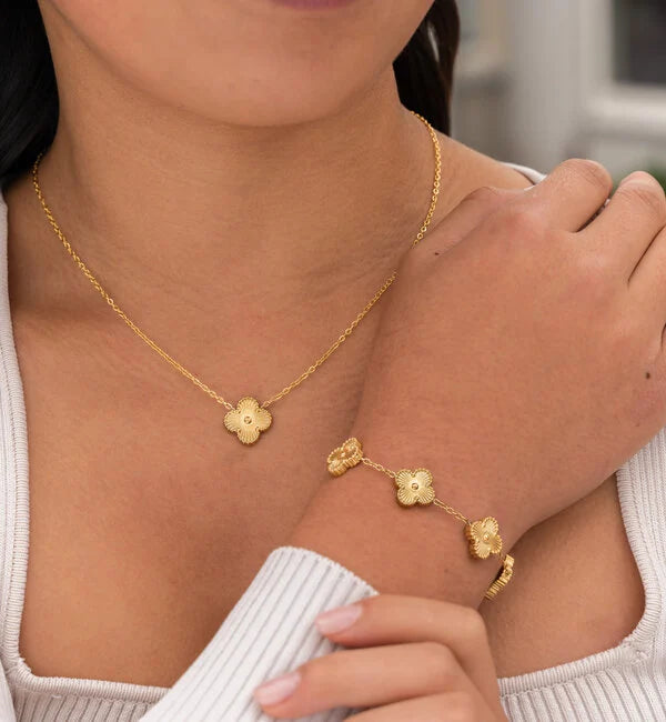 Set De Bijuterii – Eleganță Aurie Din Oțel Inoxidabil
