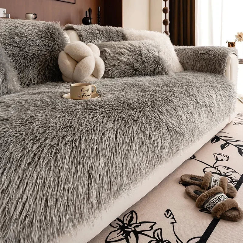 Housse De Canapé En Peluche Douce — Confort Absolu Et Style Élégant