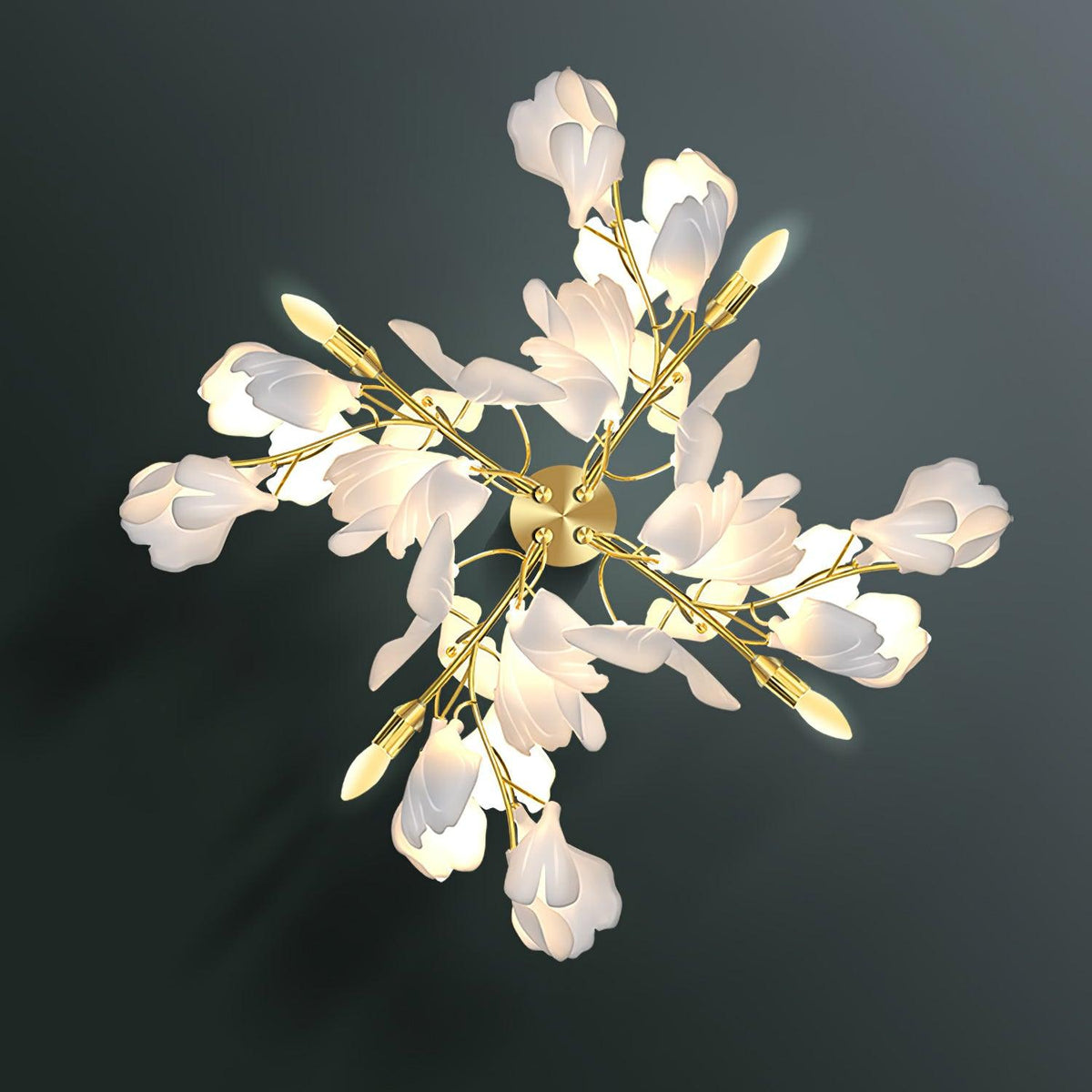 Lampă de perete florală - Eleganță aurie și lumină moale