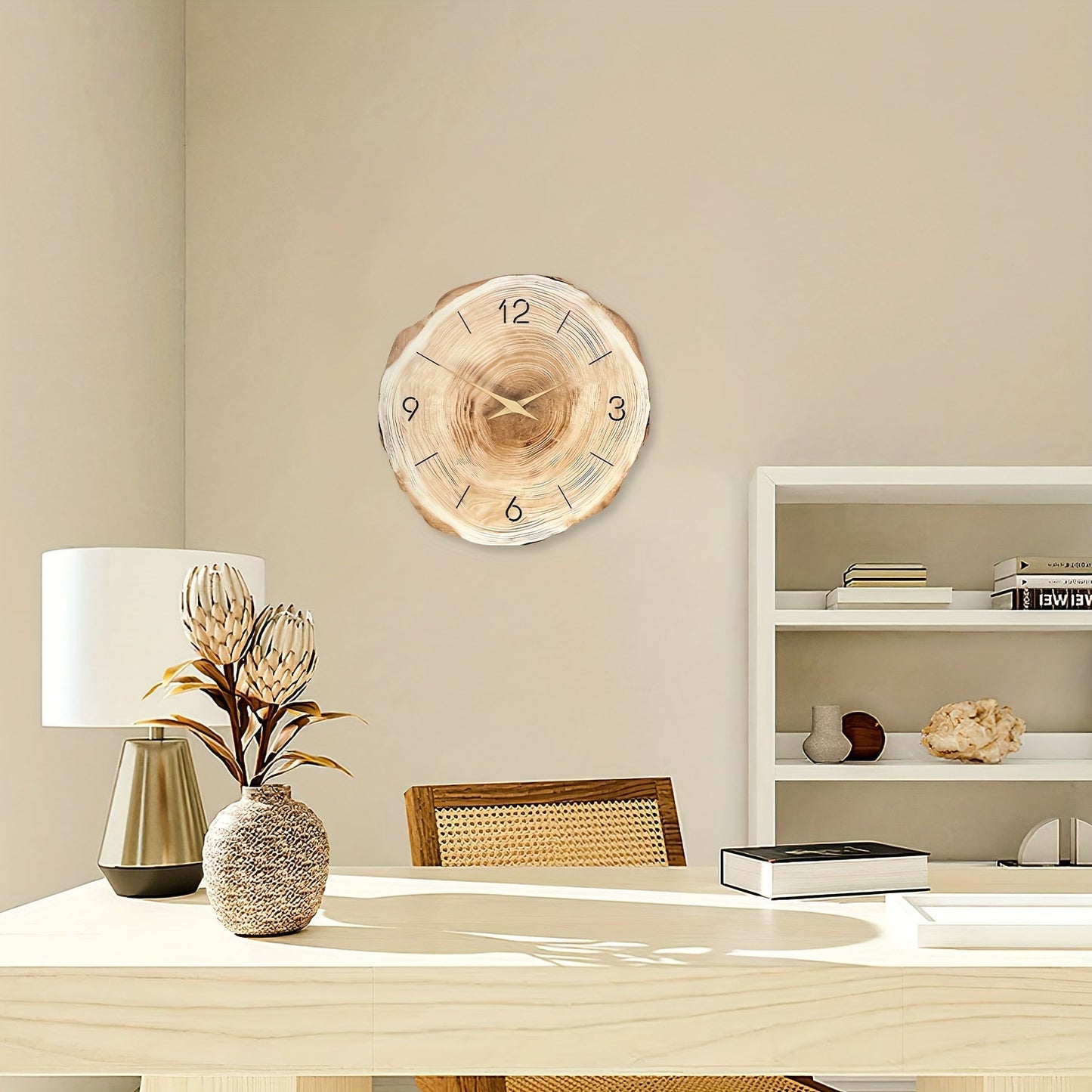 Stille Veggklokke – Realistisk Tekstur Og Elegant Design 