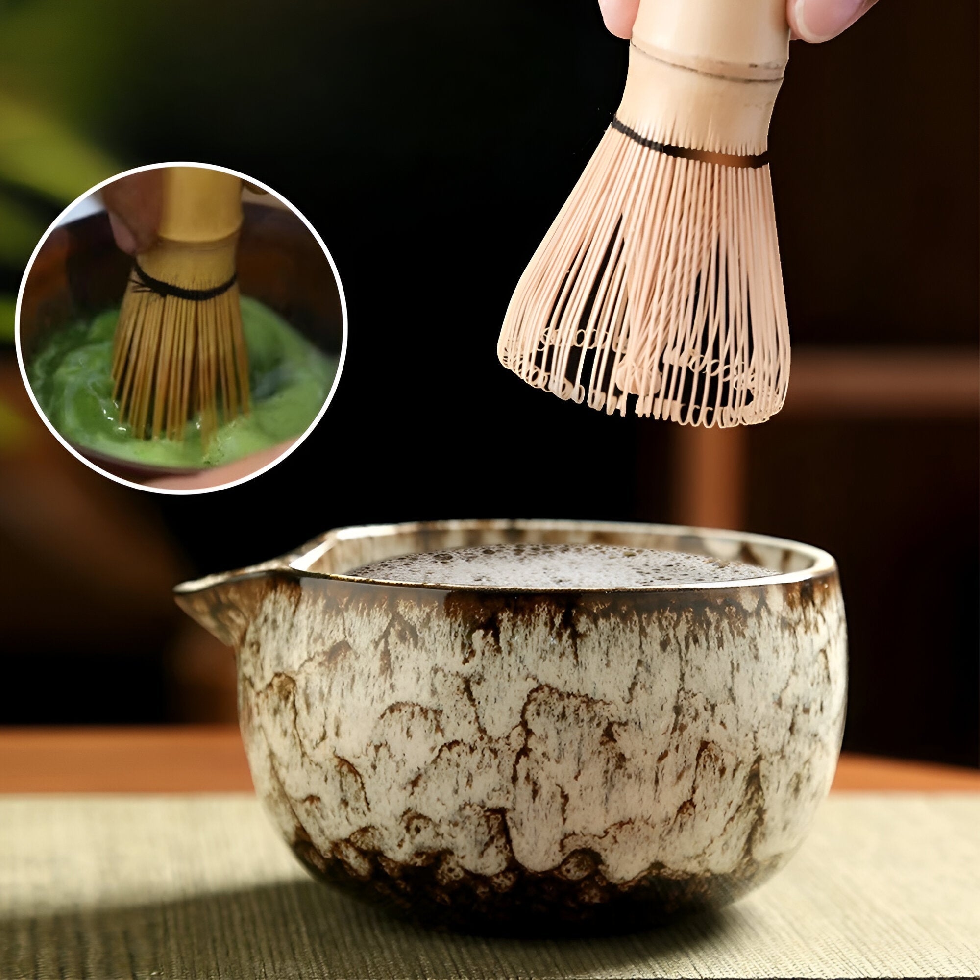 Conjunto de preparação Matcha 6 peças - Elegância artesanal e sabor requintado