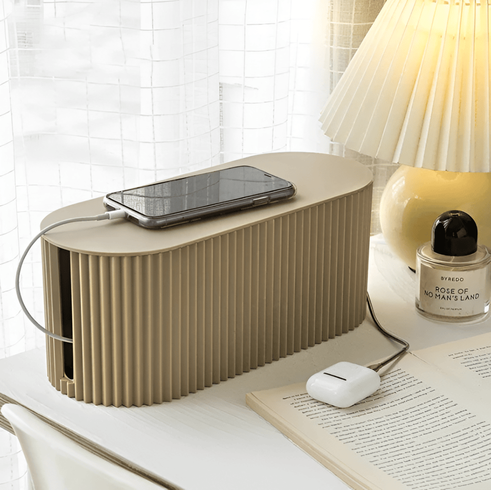 Minimalist Cable Storage Box - Clean Organization & Sleek Design
