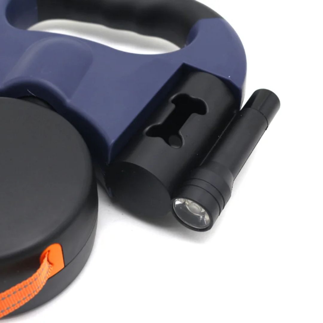 Retractable Dog Leash – With LED Light and Bag Dispenser 