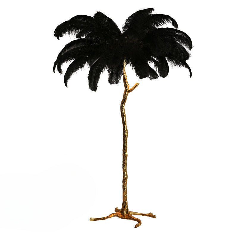 Lámpara de sol lujosa – Pantalla de plumas elegantes 