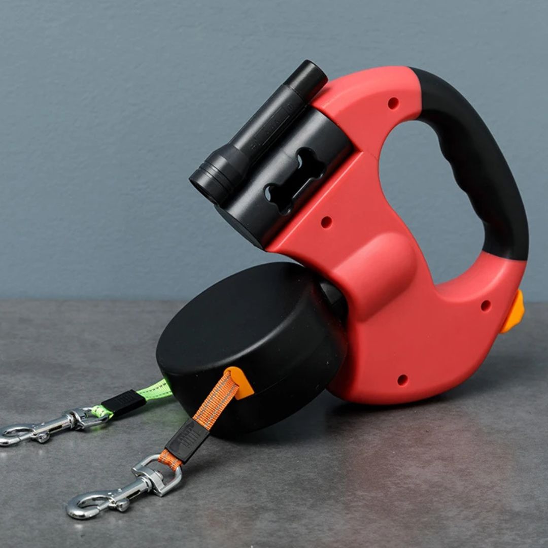 Retractable Dog Leash – With LED Light and Bag Dispenser 