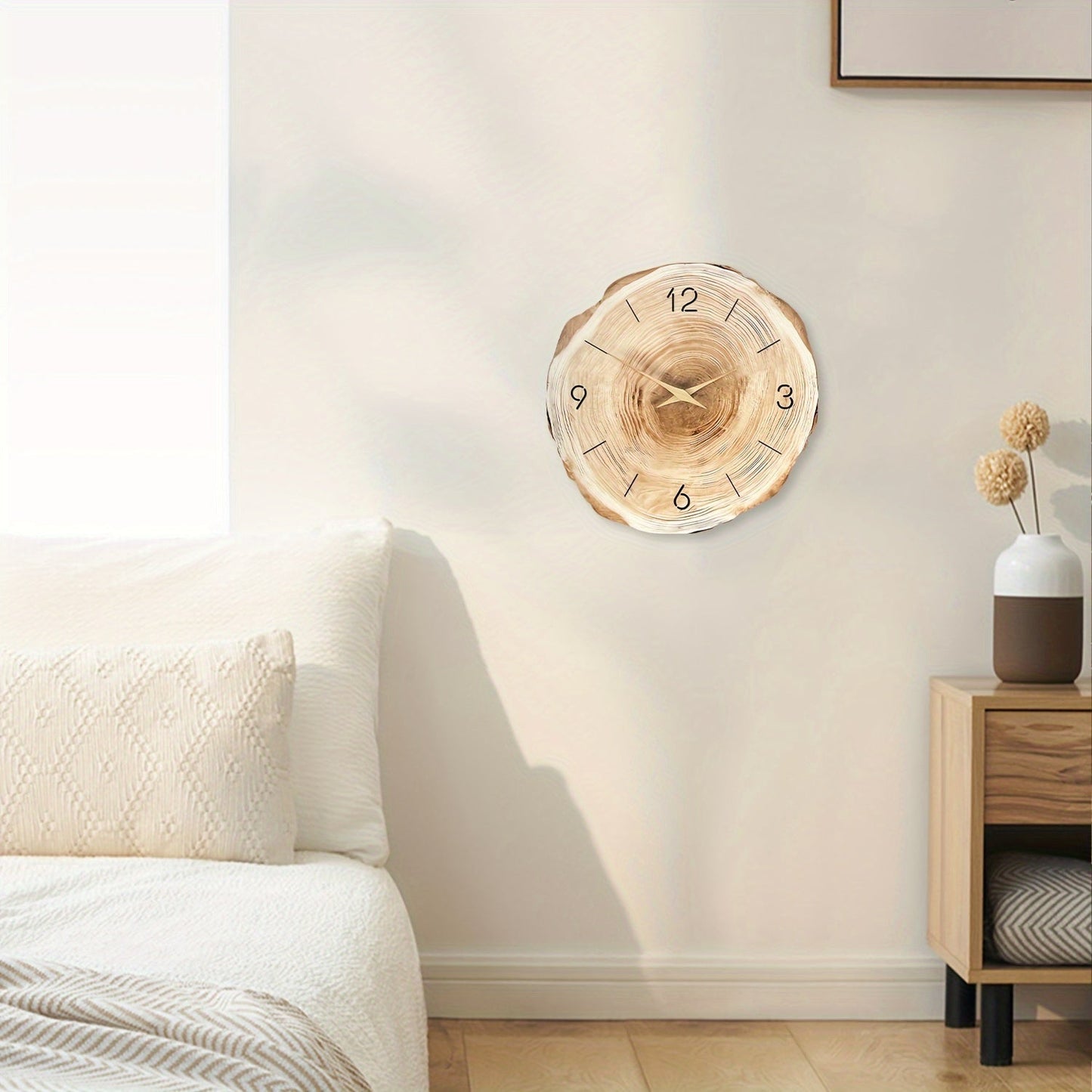 Stille Veggklokke – Realistisk Tekstur Og Elegant Design 