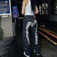 Nina | Fashion Pants – Straight Cut and Contrasting Heart Pattern 