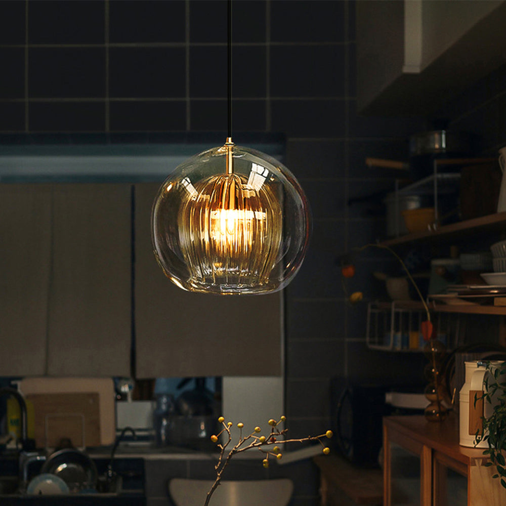Elegante en Warme Glazen Hanglamp – Stijl en Finesse 