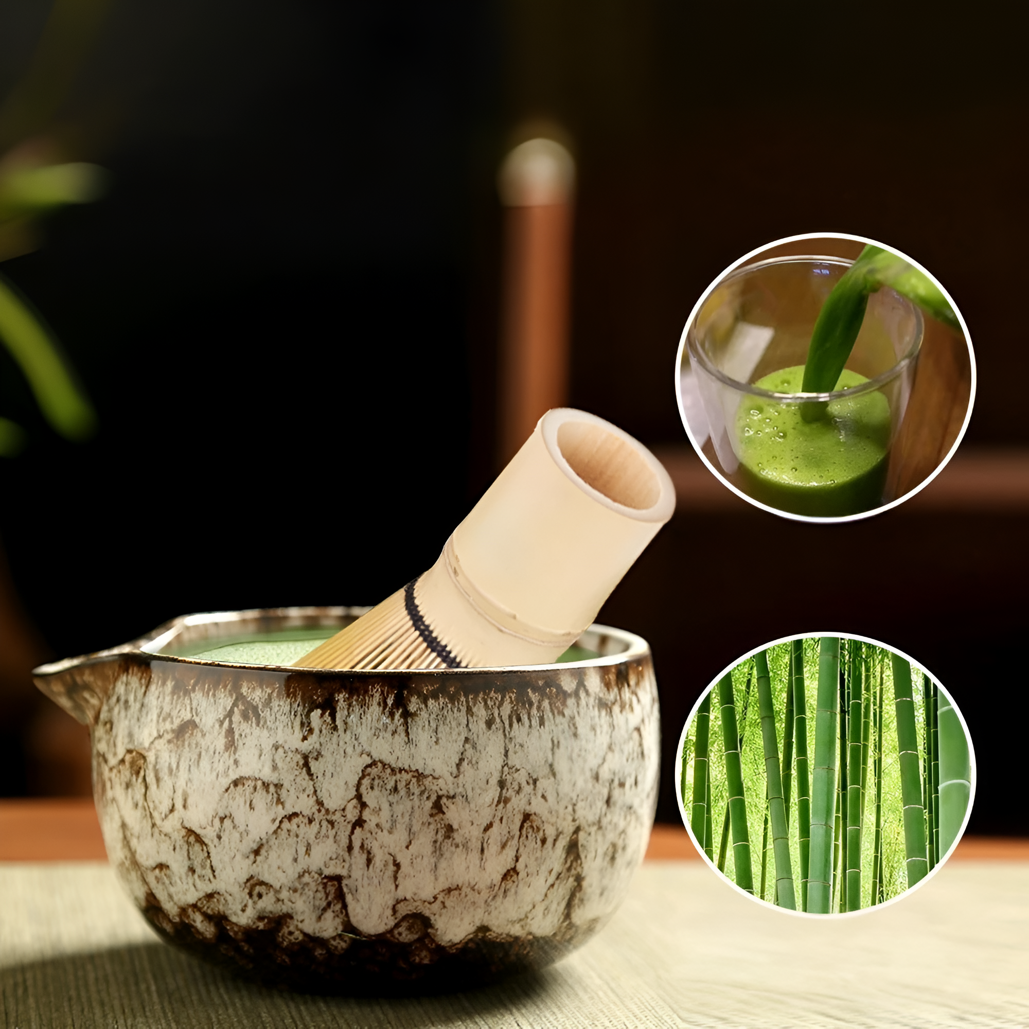 Conjunto de preparação Matcha 6 peças - Elegância artesanal e sabor requintado