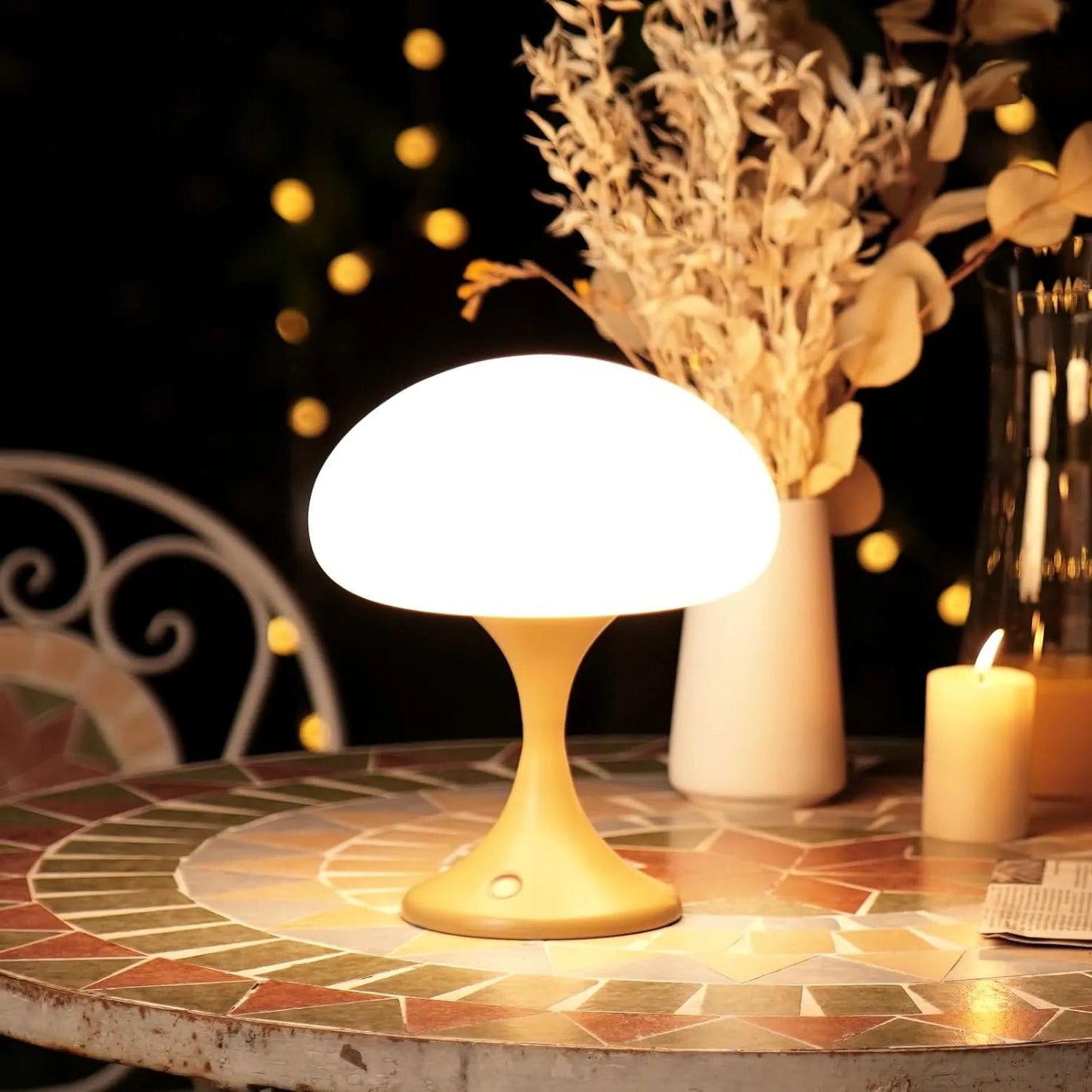 Decoratieve Champignonlamp – Warme en Trendy Sfeer 