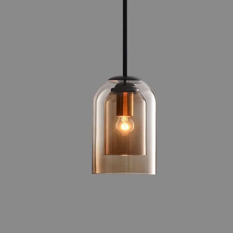 Lampe Suspendue Vintage En Verre – Double Finition Métallisée