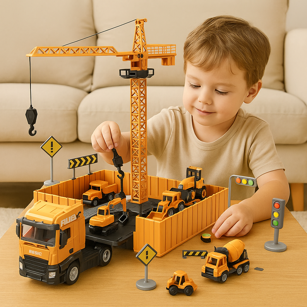Camion da cantiere 2 in 1 con attrezzi - Creatività e gioco interattivo