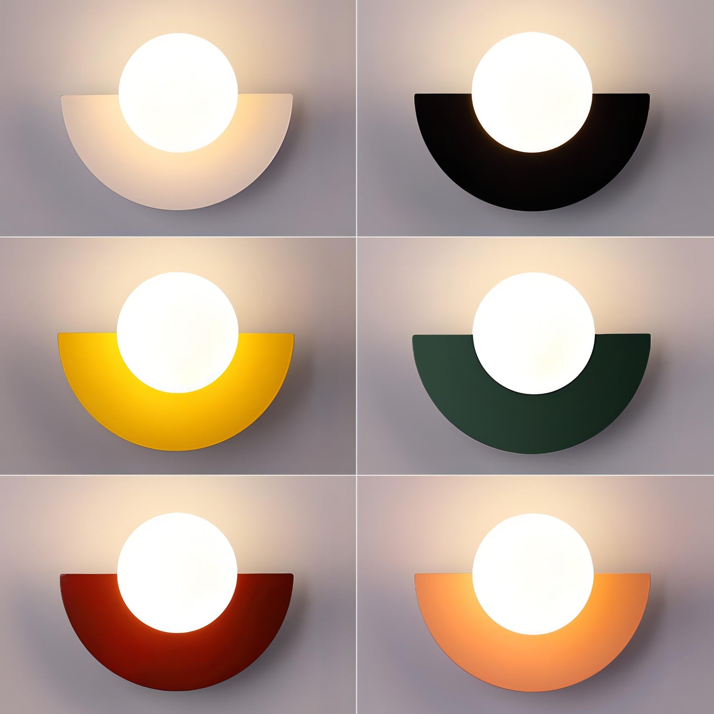 Aplique de Pared Moderna – Forma de Semicírculo y Luz Suave 