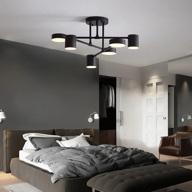 Moderní stropní svítidlo s 6 otočnými LED hlavami – univerzální osvětlení a elegantní design 