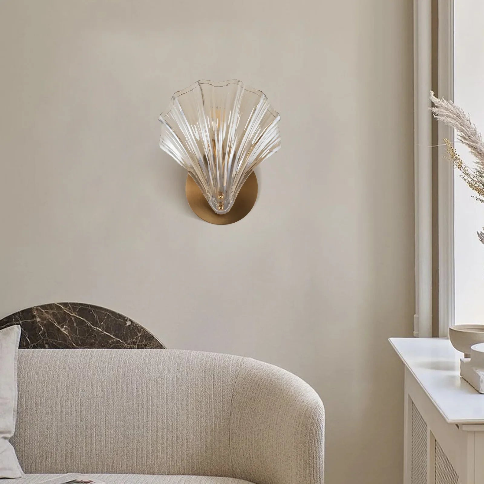 Aplique de Pared Concha – Iluminación Elegante y Marinera 